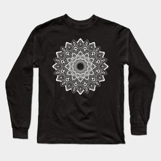 white mandala Long Sleeve T-Shirt